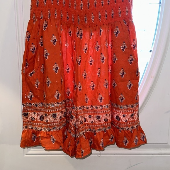 NWT ANGIE Floral Paisley Bohemian Stretch Top Romper Womens Size L - Picture 3 of 6